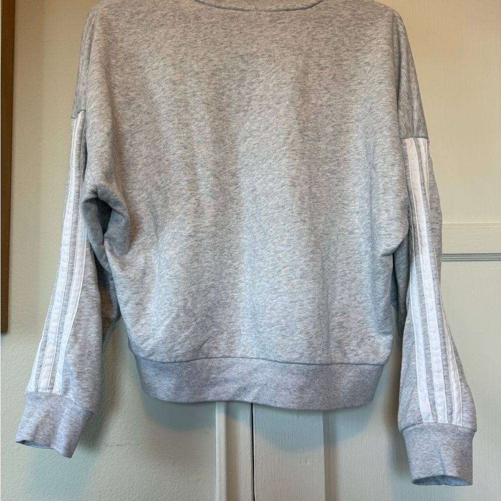 Adidas Women’s Light Gray Crewneck Sweatshirt - Picture 4 of 5